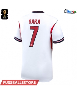 Günstige England Bukayo Saka #7 Heimtrikot WM 2026 Kurzarm